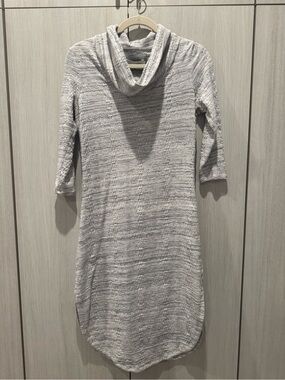 Anthropologie Saturday Sunday Gray Cowl Neck Long Sleeve Knit Dress